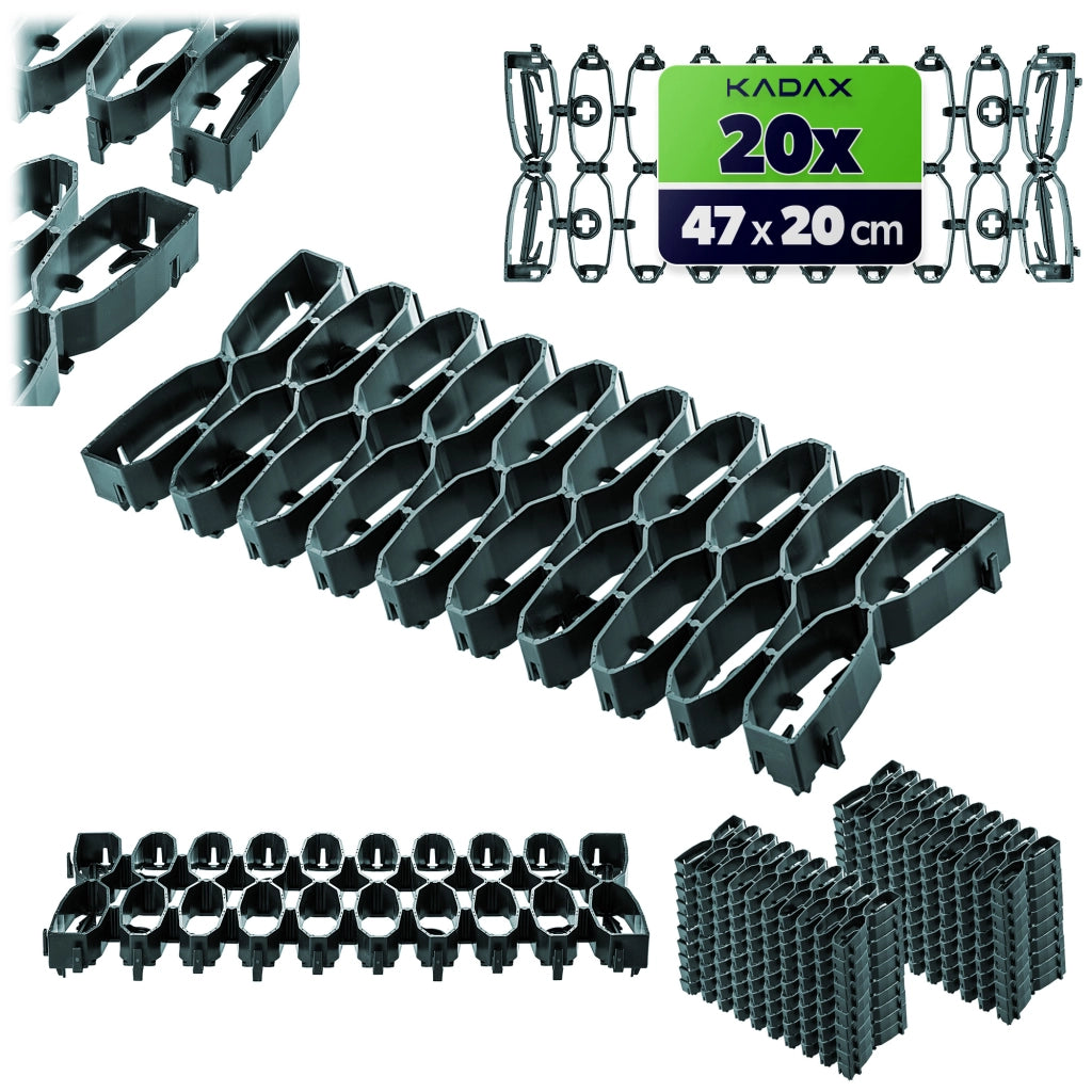 Griglia per prato KADAX per robot tagliaerba, ideale per superfici curve, 47 cm, confezione da 20 pezzi