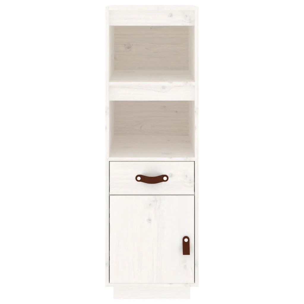 Buffet credenza cassettiera armadio mobile contenitore organizer cucina soggiorno salotto alto 34 x 40 x 108,5 cm legno massello di pino bianco 02_0032434