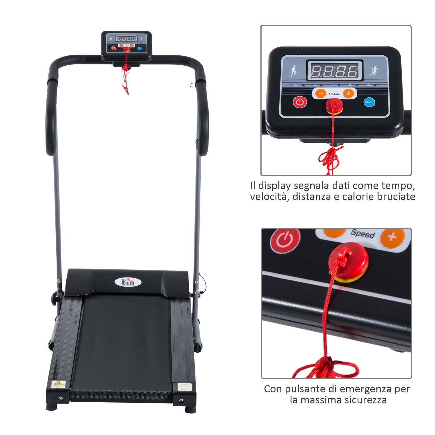 Tapis Roulant Elettrico Richiudibile Schermo LCD 500W