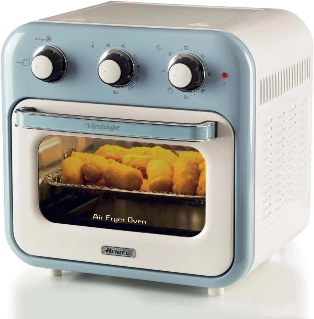 Ariete 4632 Friggitrice ad aria 2in1 Vintage 16 L 1400 W Timer 60 min Funzione Rotisserie colore Celeste