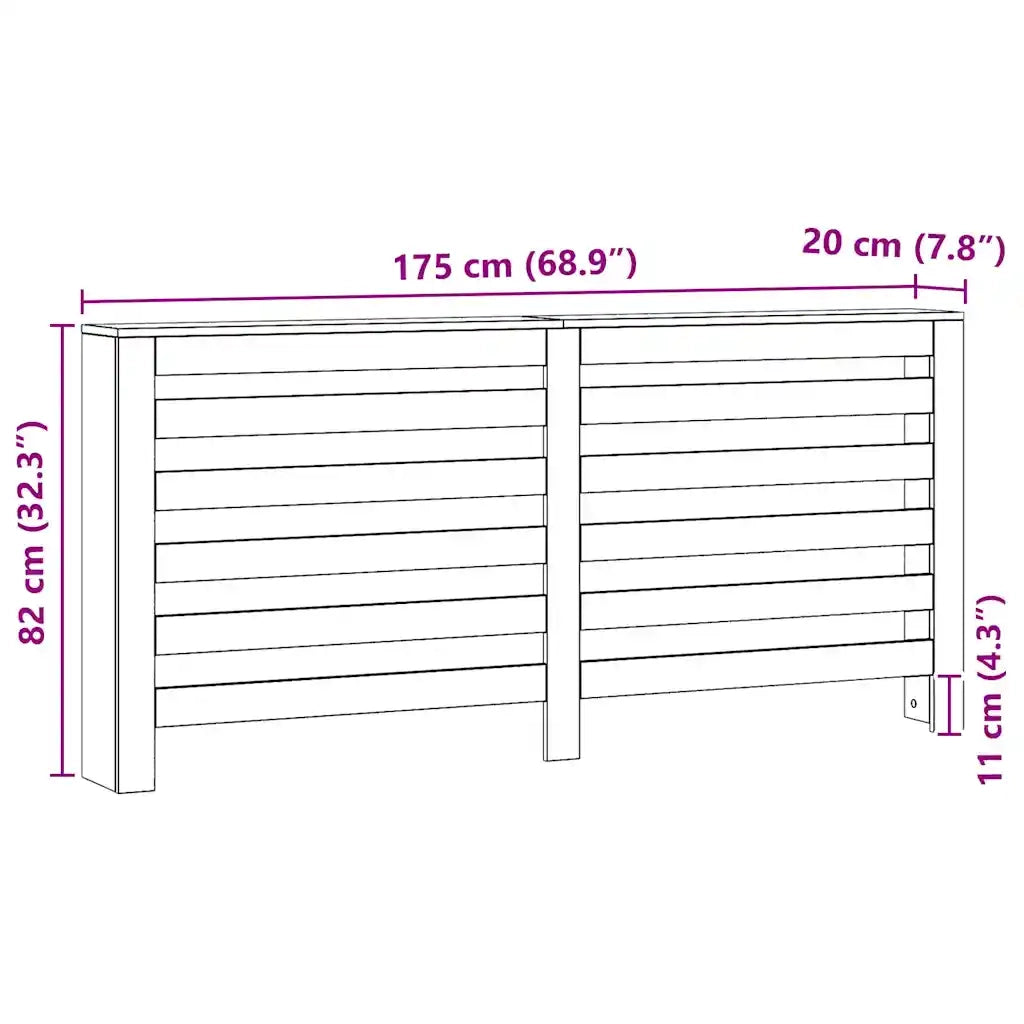 vidaXL Copertura Termosifone Rovere 175x20x82 cm in Legno Multistrato