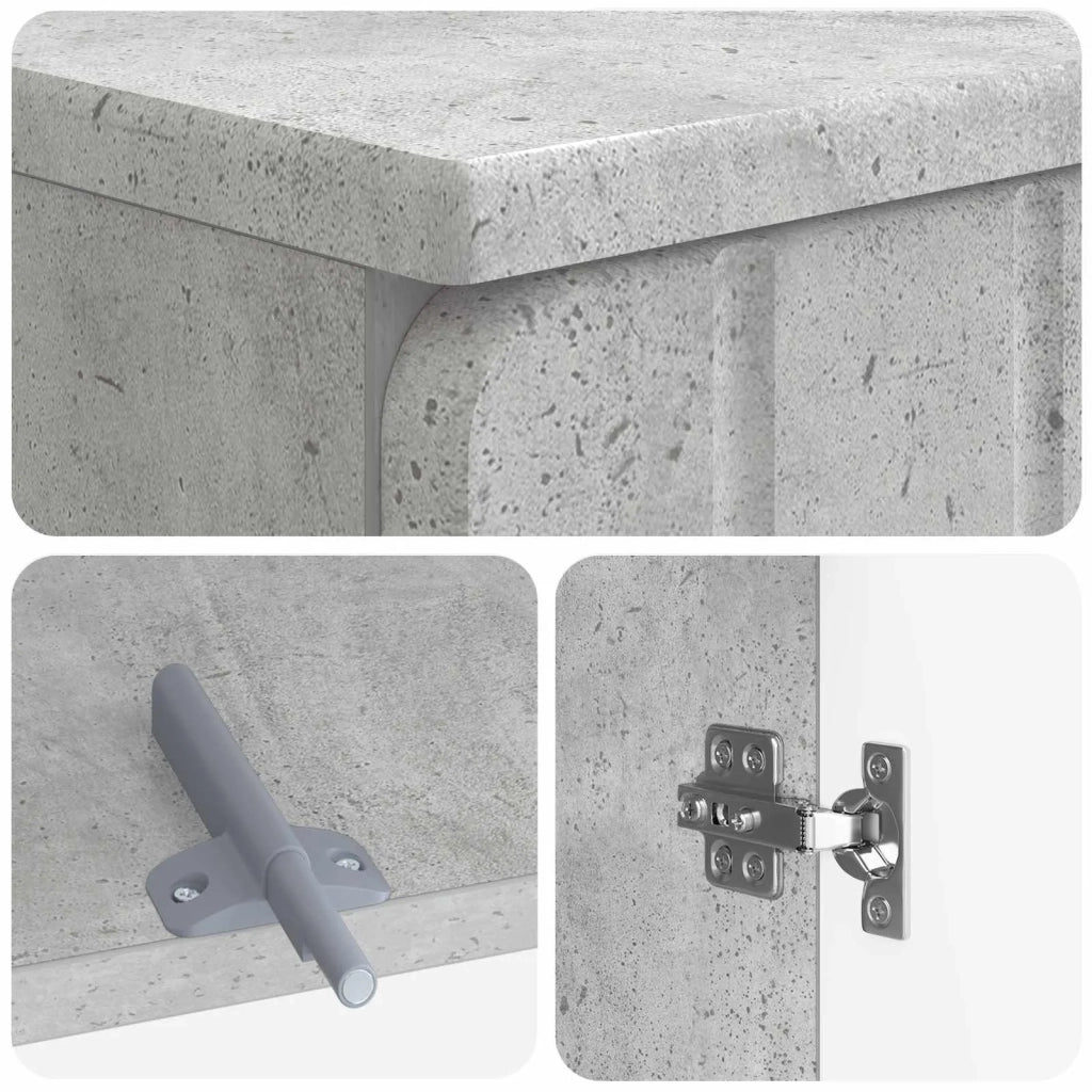 Set di armadietti da bagno in 3 pezzi ZWOLLE Grigio Cemento 3417435