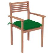 Sedie da Giardino Impilabili 8 pz con Cuscini Massello di Teak 3072620