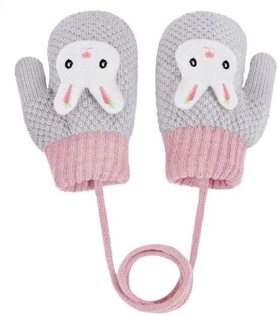 Manopole per bambini - Manopole calde in lana - Rivestimento in pile - Inverno - Uno taglia - 1-3 anni - Comode e soffici