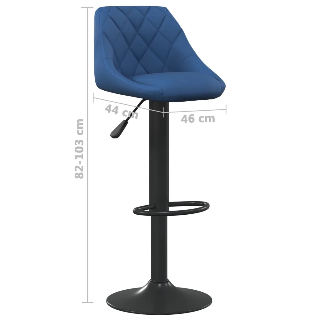 Sgabello da Bar Blu in Velluto 335342