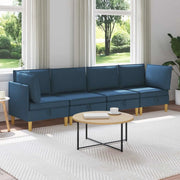 Set di divani modulari con spazio di archiviazione 4 pcs Blu