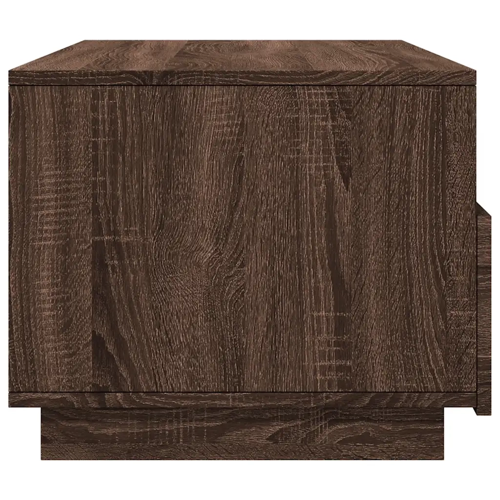 Tavolino da Soggiorno con Luci LED Rovere Marrone 90x49x40 cm 839839