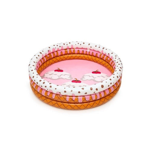 PISCINA 3 ANELLI BAMBINI GELATO BAMBINI 160X38 CM GONFIABILE TONDA TORTA BESTWAY