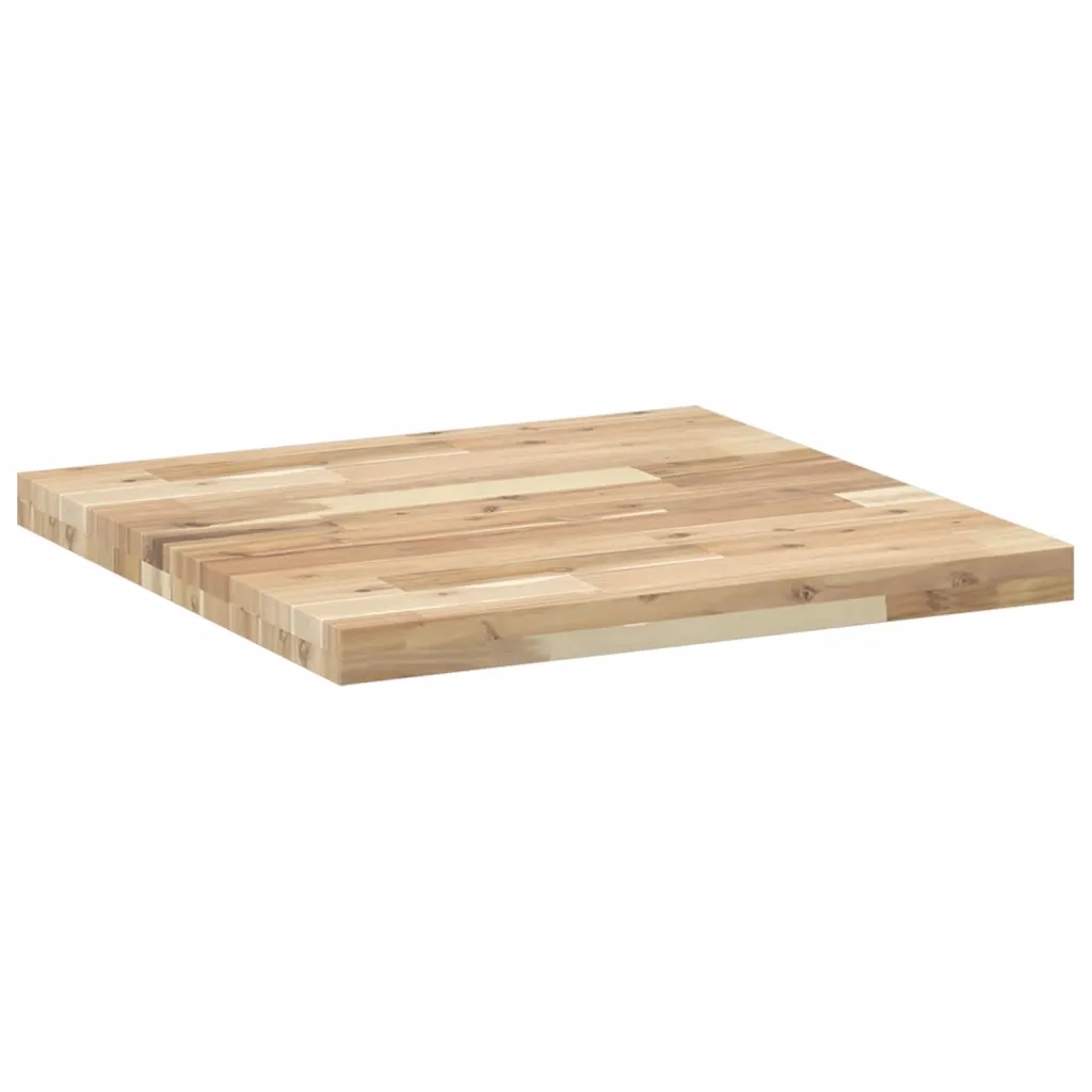 Piano Tavolo Quadrato 60x60x4 cm in Legno Massello di Acacia