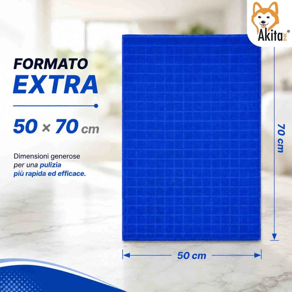 Akitaink 3 Panni Pavimenti Microfibra Basic+ 50x70 cm
