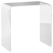 Tavolino da Salotto in Acrilico a U con Bordi Lisci e Angoli Arrotondati, 53.5x30.5x53.5 cm, Trasparente