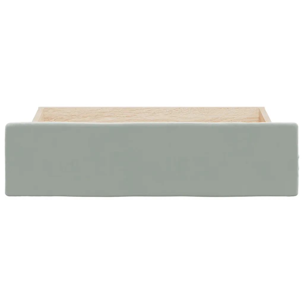Cassetti da Letto 2pz Grigio Chiaro Legno Multistrato e Velluto 833916