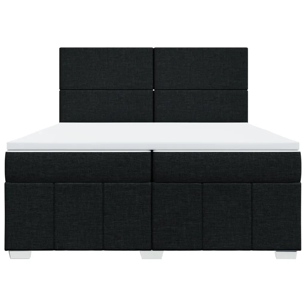 Giroletto a Molle con Materasso Nero 200x200 cm in Tessuto 3291770
