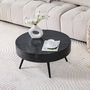 Tavolino da caffè rotondo nero Ø 70 cm in MDF e metallo