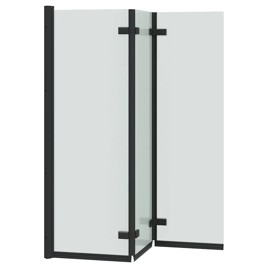 Involucro Doccia Nero 130 x 138 cm Vetro ESG e Alluminio CFW1640323