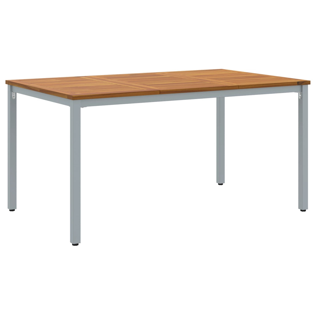 Set da pranzo da giardino 5 pezzi in legno massello di acacia e metallo