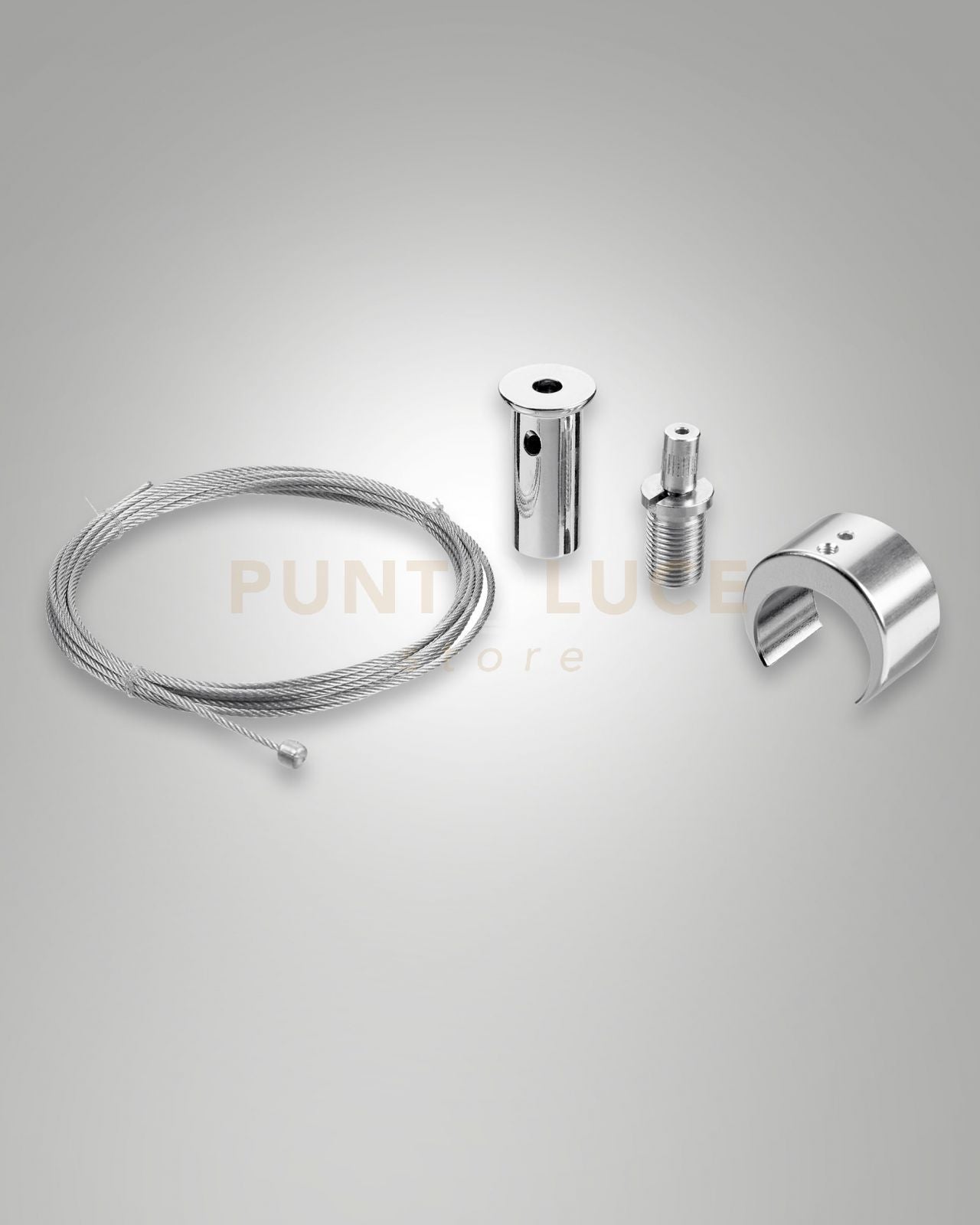 6404-50-022 KIT MONO SOSPENSIONE ALLUMINIO NATURALE PER SHARON