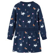 Abito da Bambina a Maniche Lunghe Blu Marino 128 CFW7043657