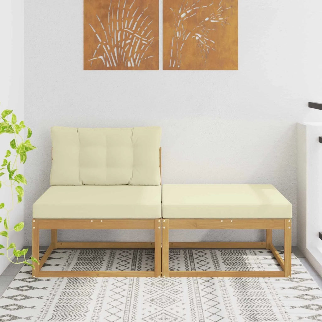 2 Pezzo Poggiapiedi da Esterno Poliestere Bianco CFW6628650