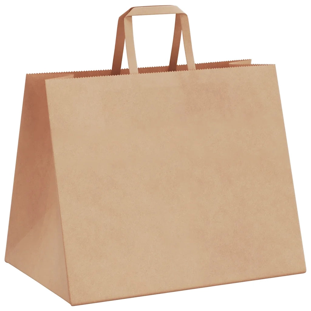 Sacchetti di Carta 250 pz con Manici Marrone 32x22x24 cm 4101819