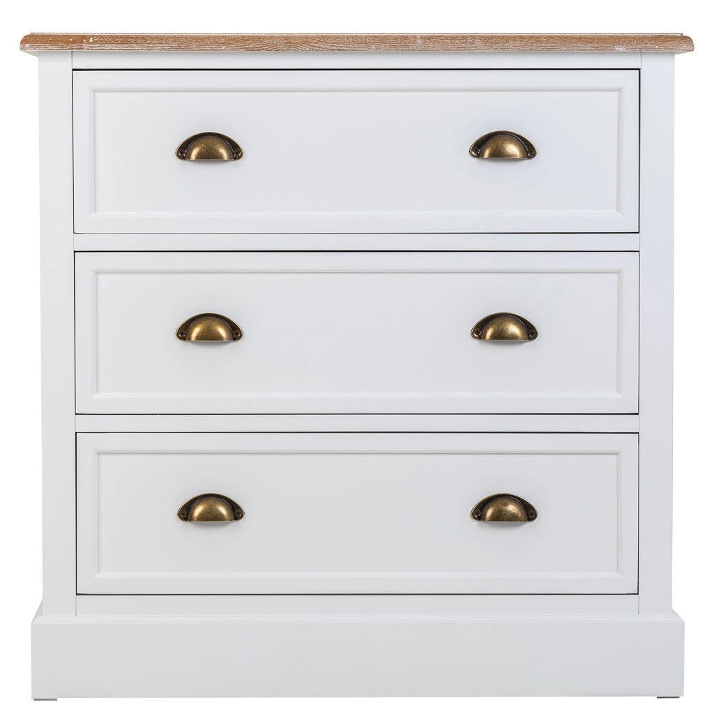 Cassettiera in legno bianco 80x40x80h