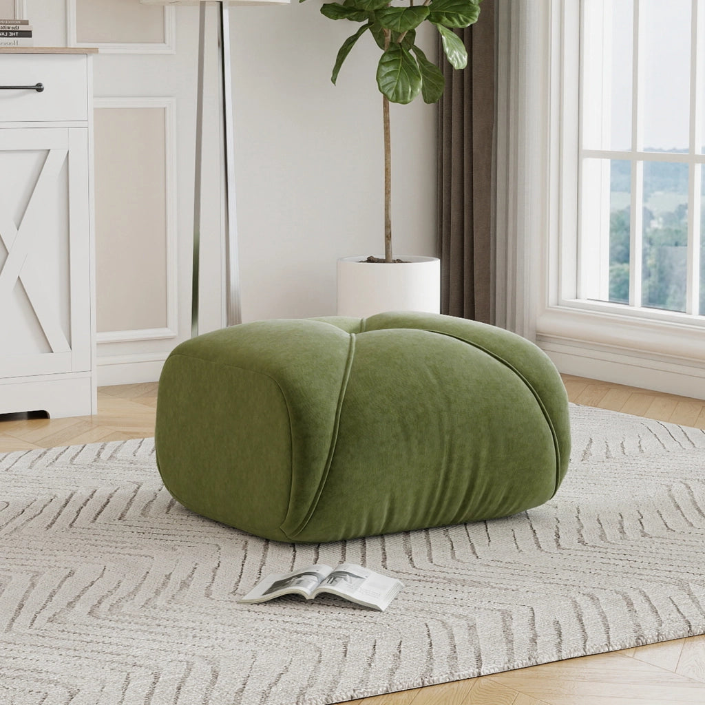 DIVANO Modulare in Chenille Verde con schiuma 32D