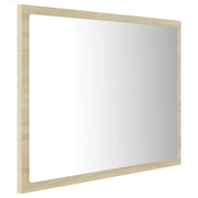 Specchio da bagno a LED 60 x 8,5 x 37 cm acrilico rovere 02_0006962