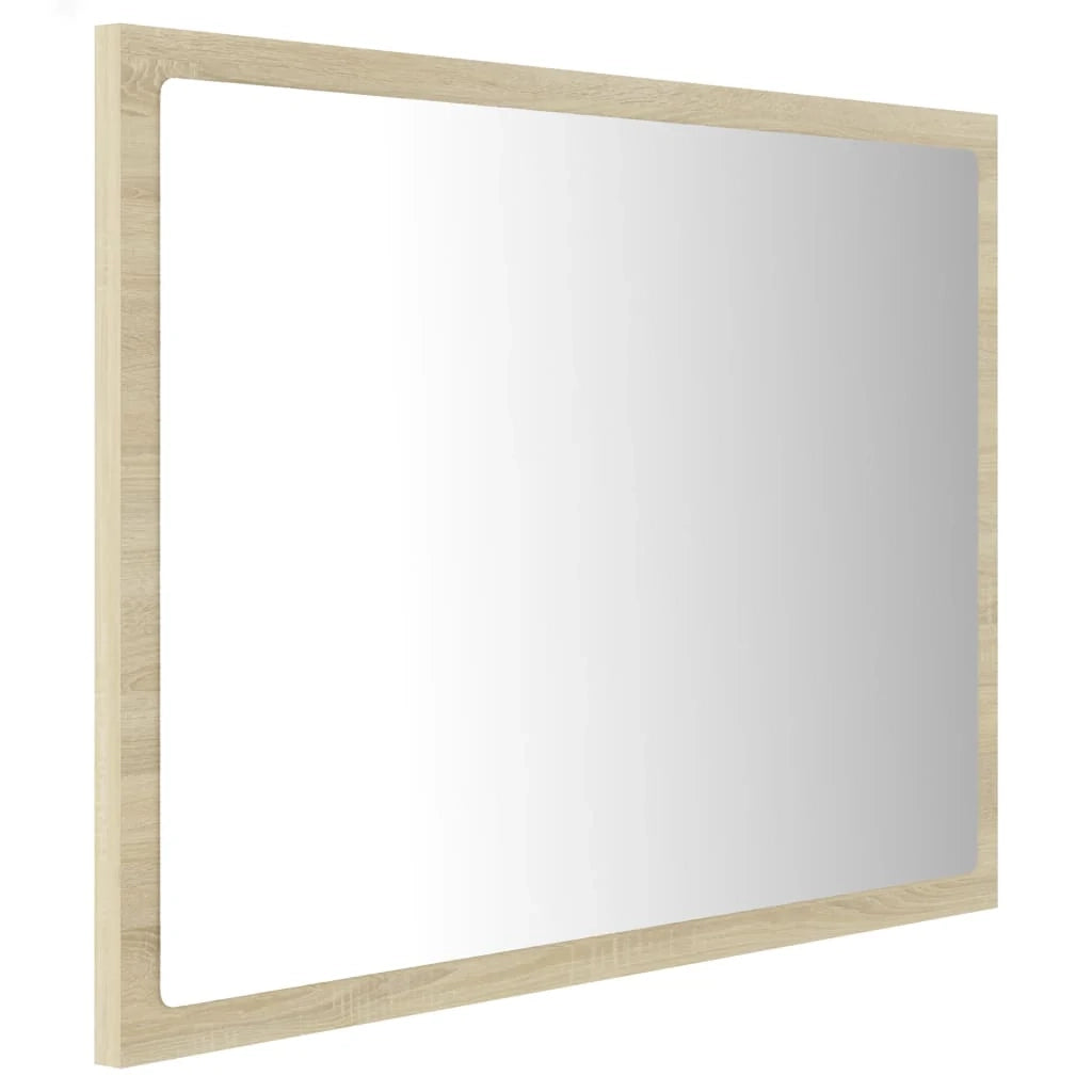 Specchio da bagno a LED 60 x 8,5 x 37 cm acrilico rovere 02_0006962