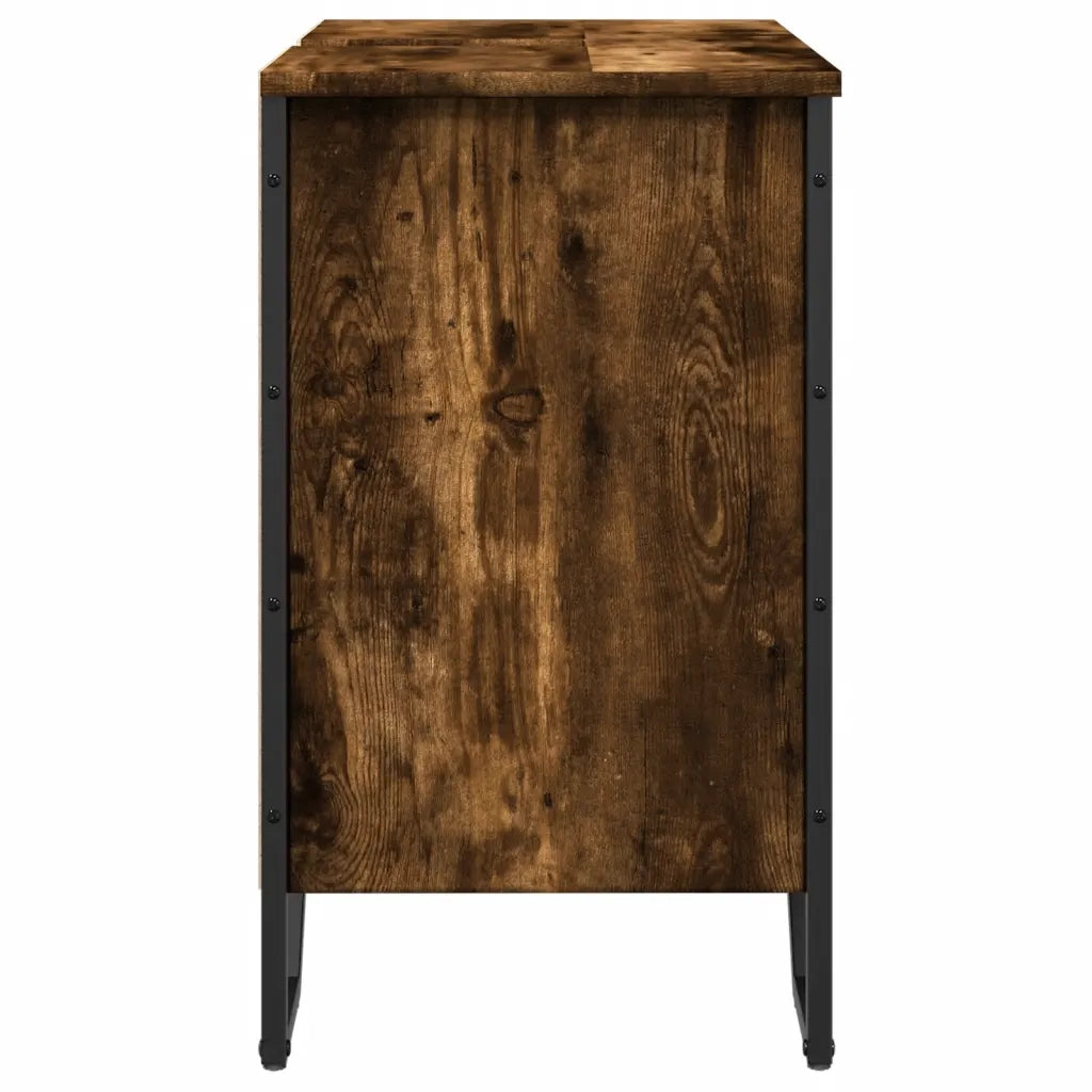 Mobile Lavabo Bagno Rovere Fumo 60x35x60 cm Legno Multistrato