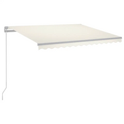 Tenda da Sole | Tenda parasole Retrattile Manuale con LED 300x250 cm Crema