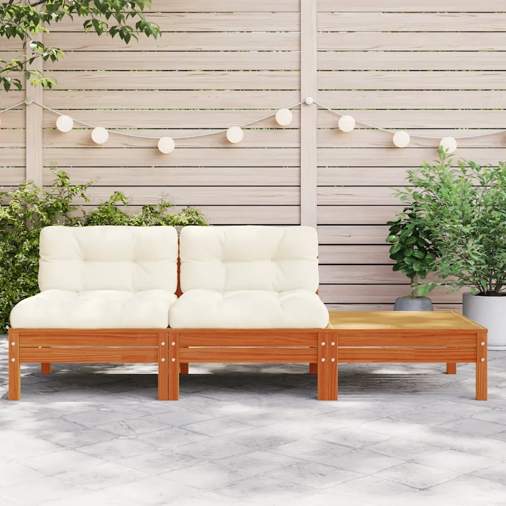 Divano da Giardino con Cuscini e Poggiapiedi 2 Posti-Sofa da giardino 918287