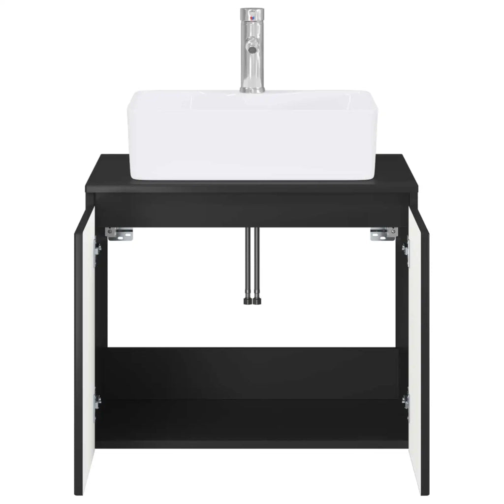 Set di mobili per il bagno Nero Legno ingegnerizzato 3404321