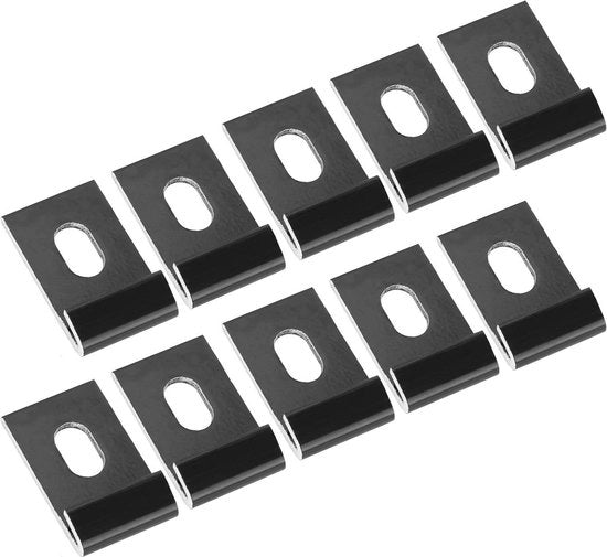 Clip metalliche per giardinaggio - set da 10 pezzi - nero - 1.3x0.8In - attrezzature per giardino