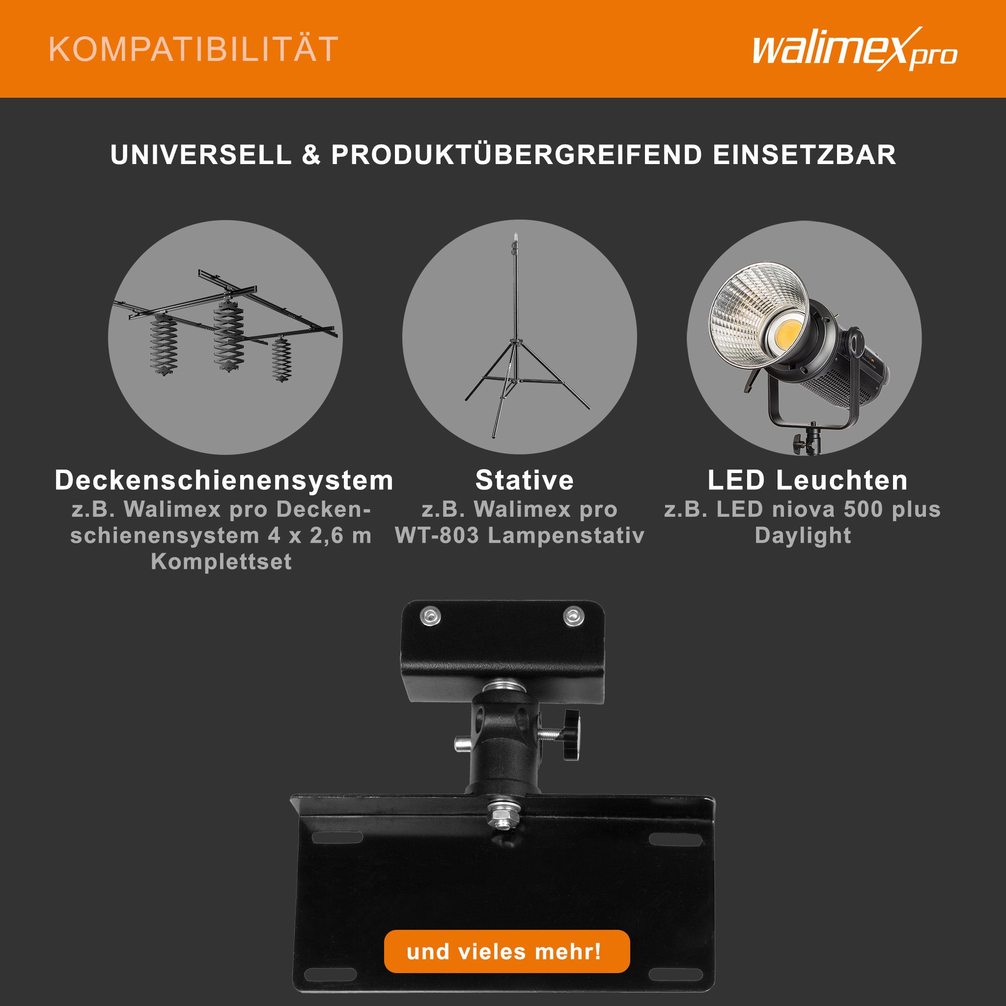 Walimex Supporto per binari a soffitto