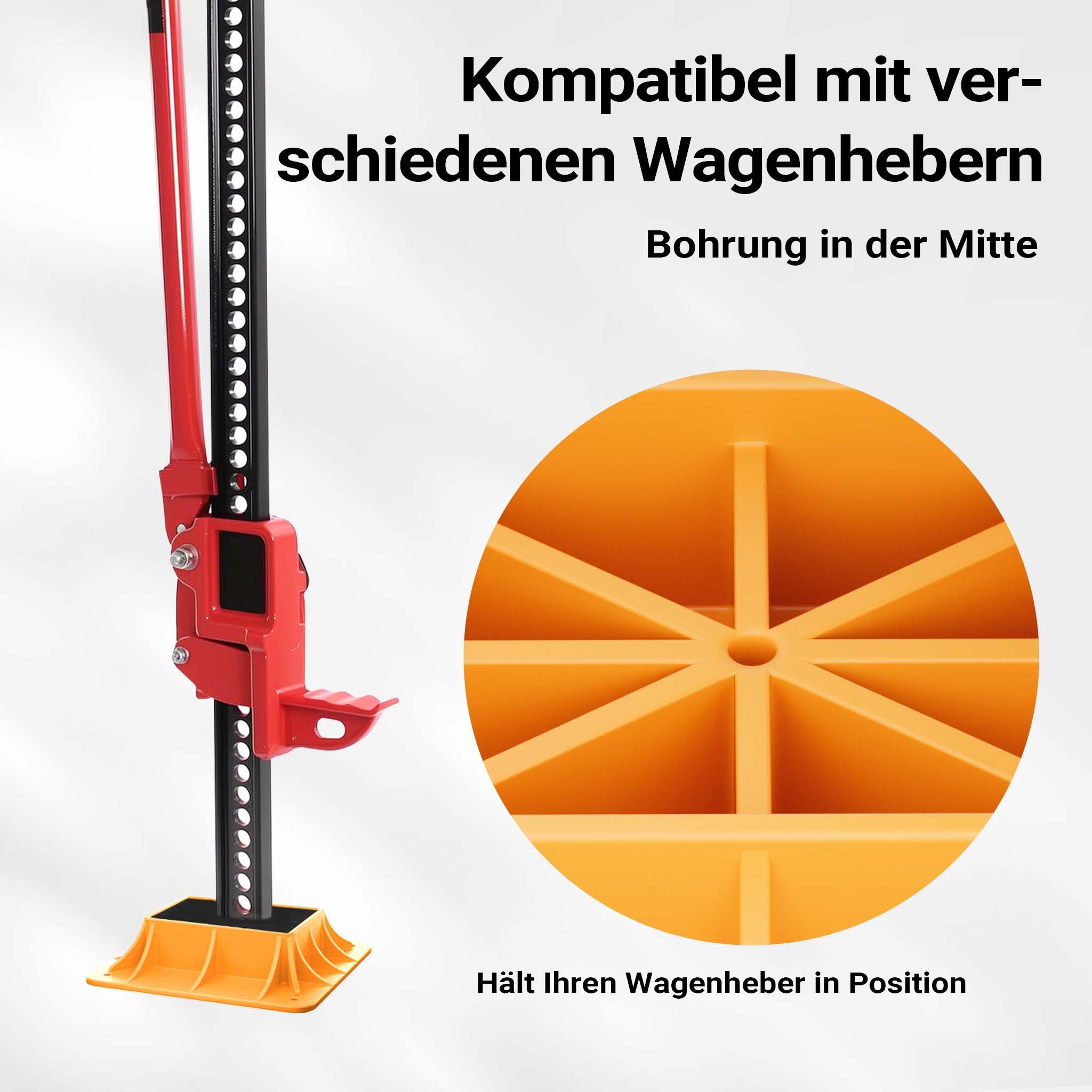 Farm Jack – Multi-Purpose Set for ATVs/Trailers, High Lift Jack for up to 3000 kg with Base Plate, Bumper Lift Attachment, Winch Clamp and Wheel Lifting Attachment