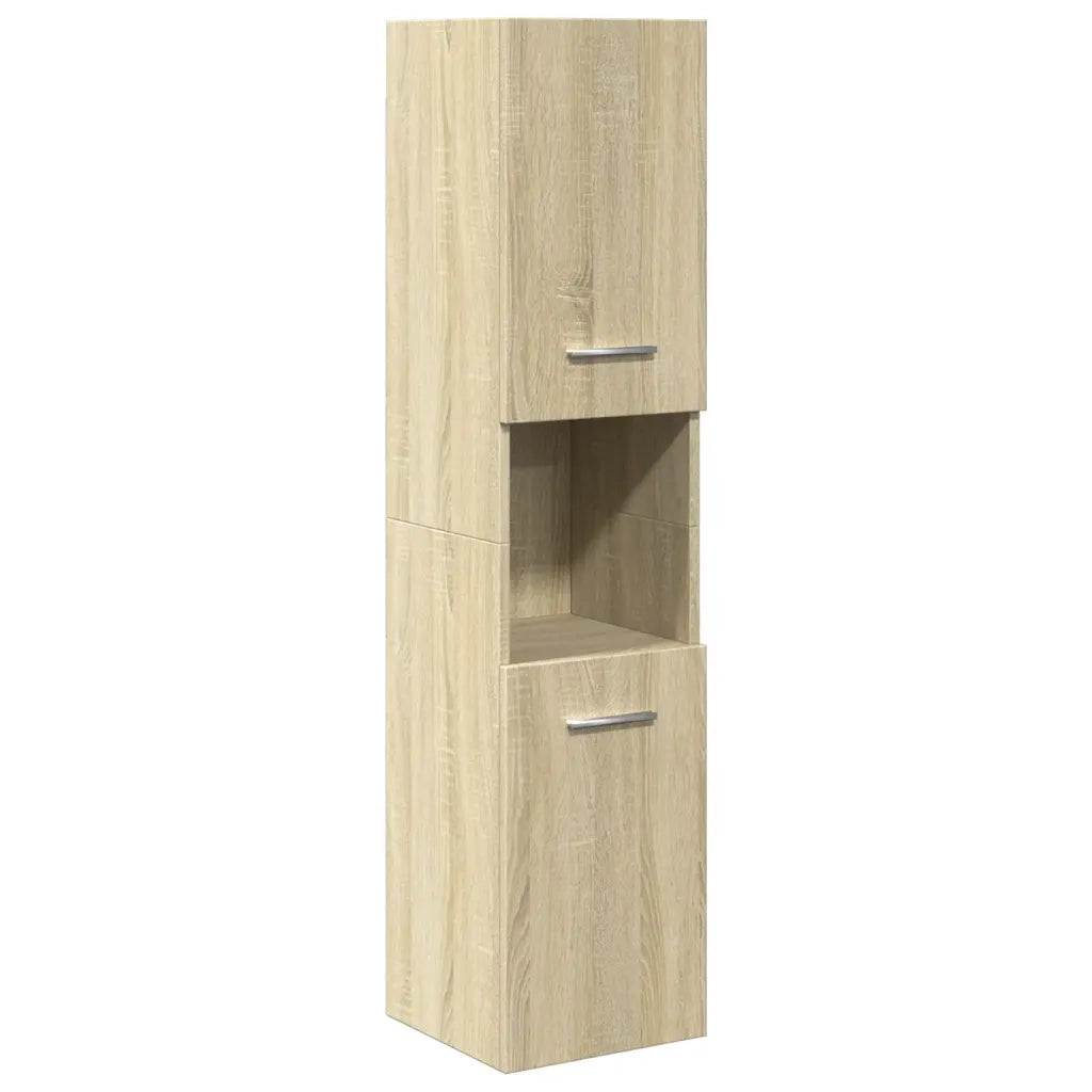 Set Mobili da Bagno 4 pz Rovere Sonoma in Legno Multistrato 3325005