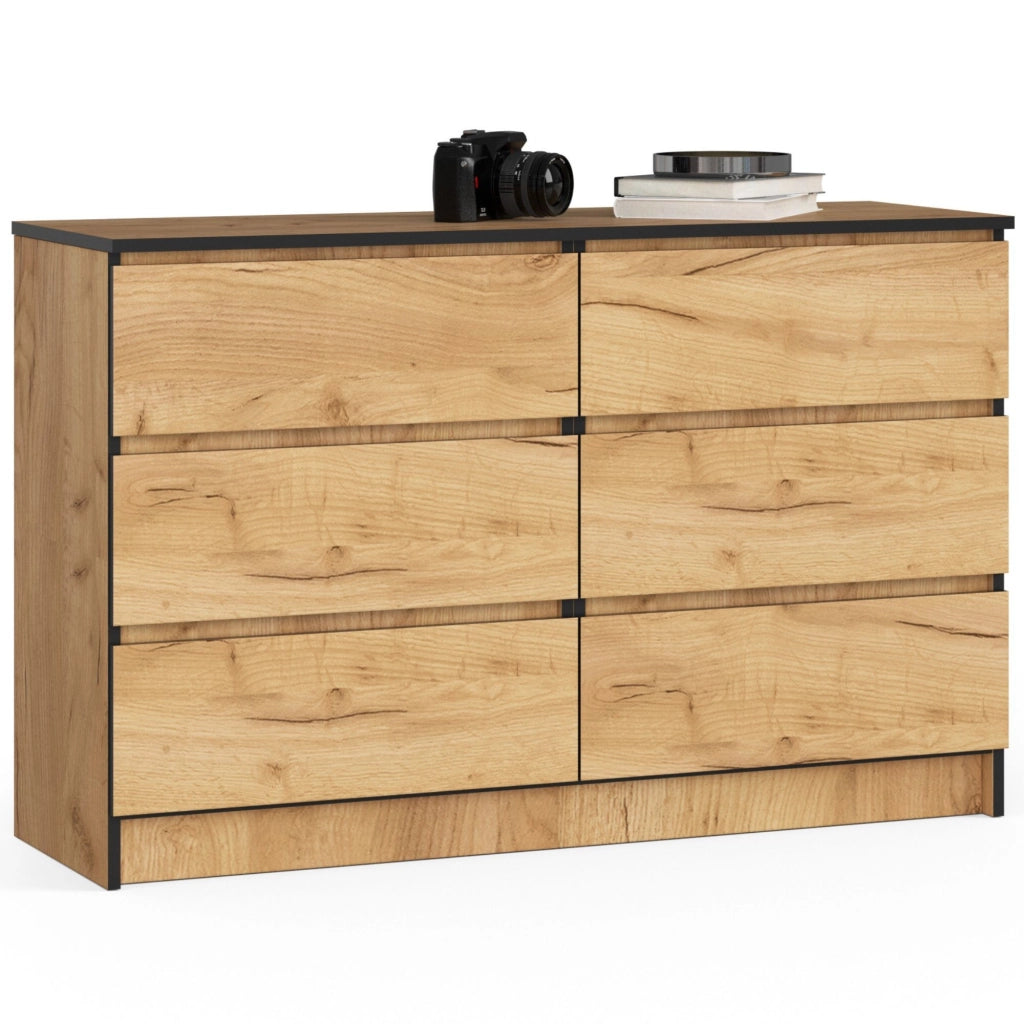 Cassettiera AKORD K120 Quercia Craft 120 cm 6 cassetti 120x40x77 cm