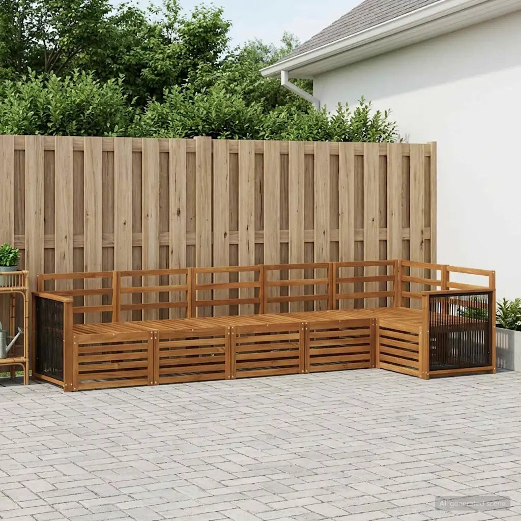 Set divano sezionale 5 pcs Naturale Legno di Acacia Massello 3384410