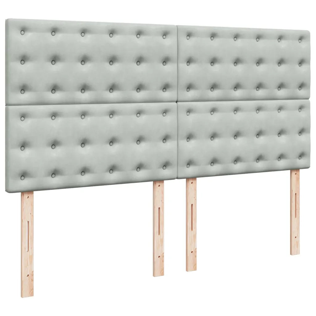 Giroletto a Molle con Materasso Grigio Chiaro 180x200cm Velluto 3293290