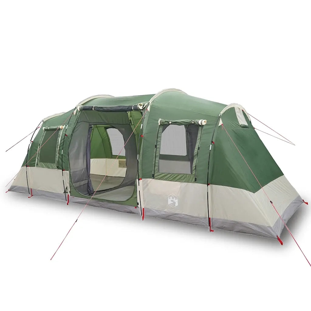 vidaXL Tenda da Campeggio a Tunnel per 4 Persone Verde Impermeabile
