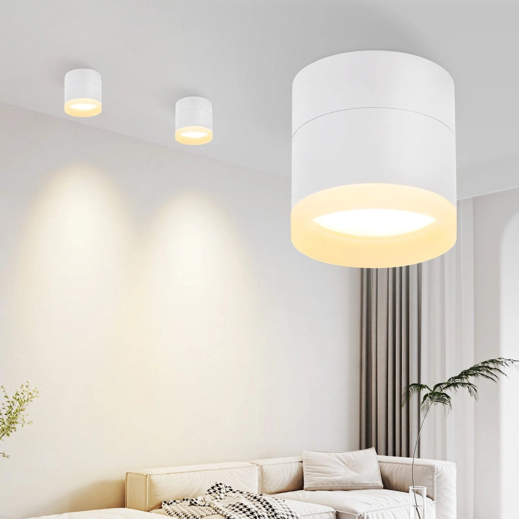 ZMH Faretto da soffitto LED bianchi rotondi da superficie 5W acrilico piccoli