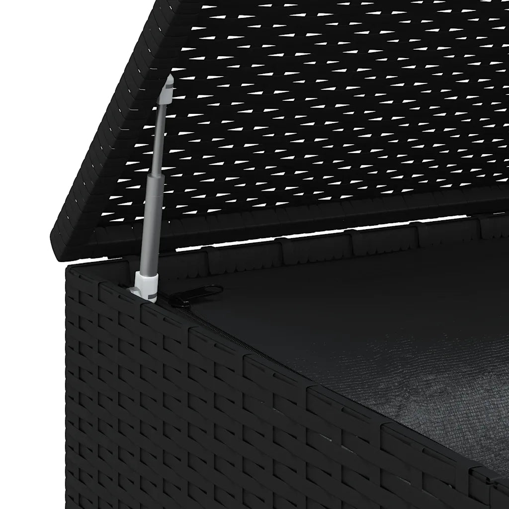Contenitore Cuscini da Giardino Rattan PE 100x49x103,5 cm Nero 317223