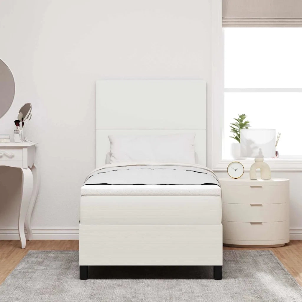 Letto a Sorgente LED con testiera Crema e Bianco 80 x 200 cm 3337621