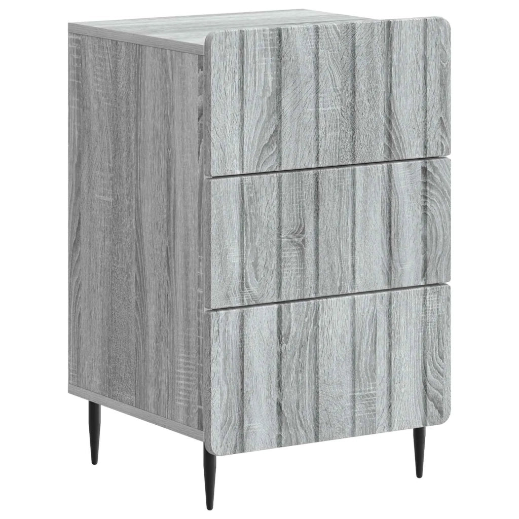 Comodino | Armadio da Notte | Mobiletto da notte con cassetto Grigio Sonoma 43x 41 x 68 cm