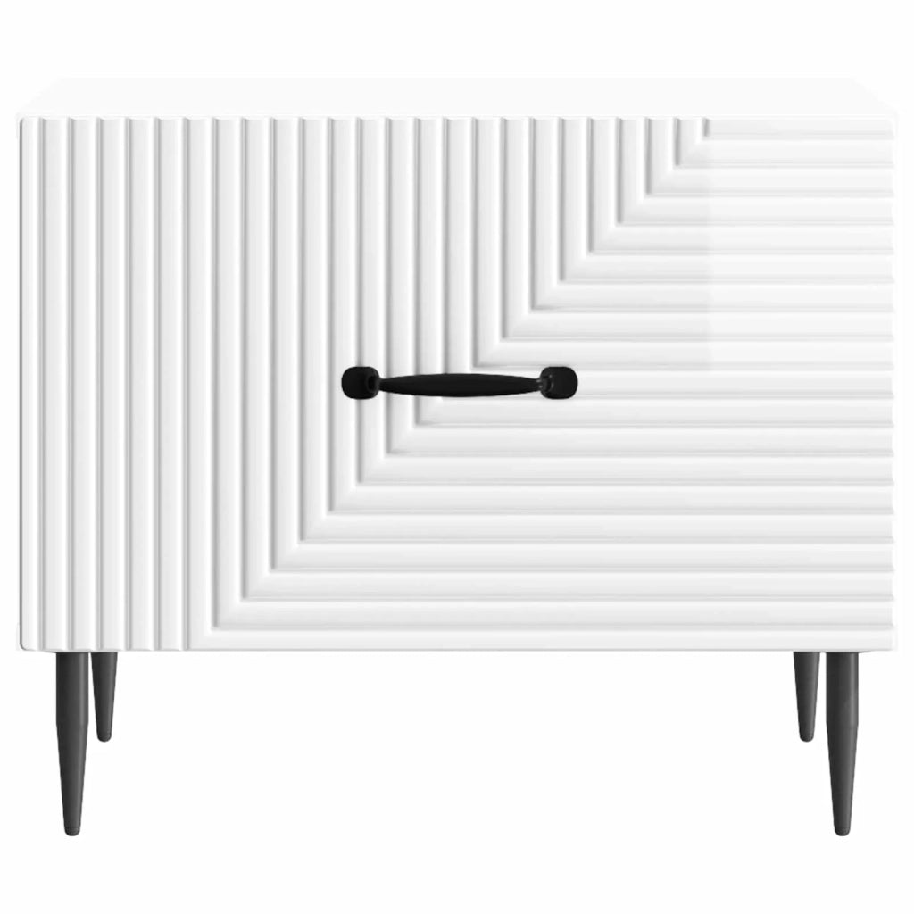 Tavolino da salotto | Tavolino da caff¨¨ | Tavolino da Soggiorno con cassetto Bianco Lucido 49 x 50 x 40 cm
