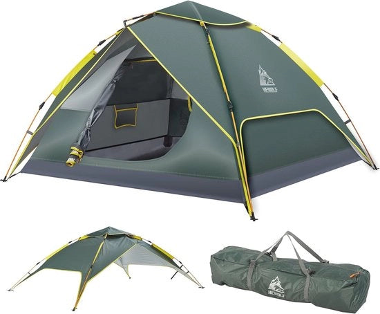 Tenda da Campeggio per 4 Persone - Tenda da Campeggio Leggera e Impermeabile con Montaggio Rapido