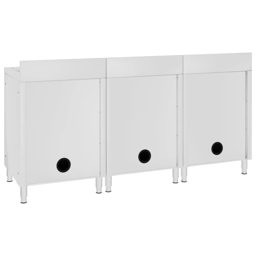 Set di 3 lavelli da cucina professionali 96 cm acciaio inox 02_0000726