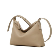 Borsa a tracolla da spiaggia da donna in vera pelle color albicocca