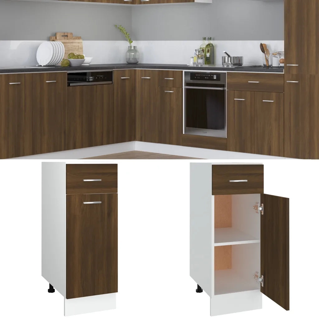 Mobile con Cassetto Rovere Marrone 30x46x81,5 Legno Multistrato cod mxl 65321