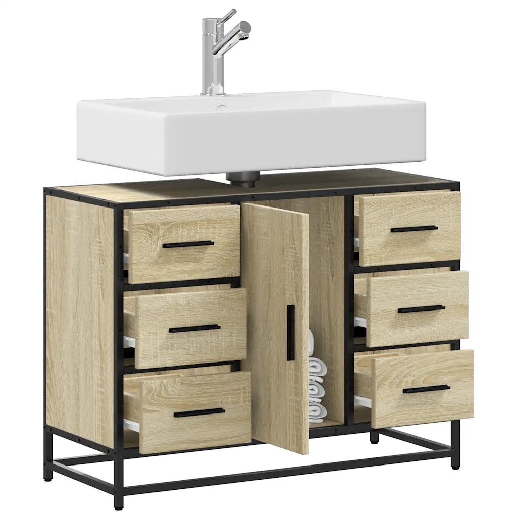 Mobile Lavabo Bagno Rovere Sonoma 60x30x60 cm Legno Multistrato 849280